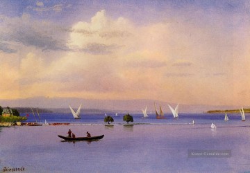  Bierstadt Malerei - Auf dem See luminism Seestück Albert Bierstadt